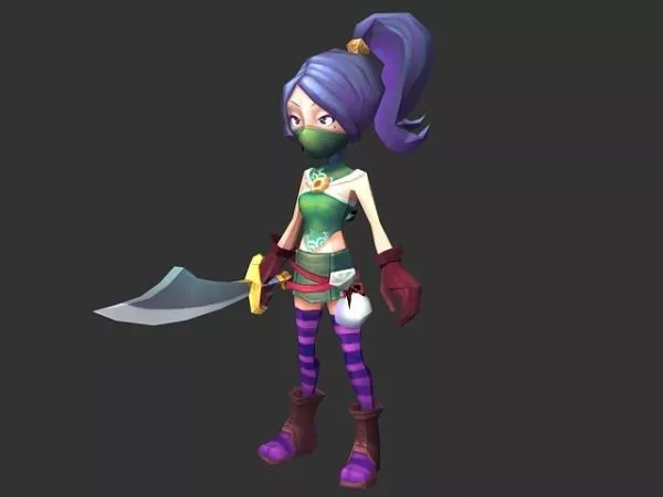 Ancient Robbery Girl Character 3d model Ancient Robbery Girl Character 3d model