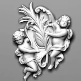 Angel Relief Wall Sculpture 3d model