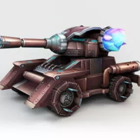 Animated Anime Tank Rig 3d model