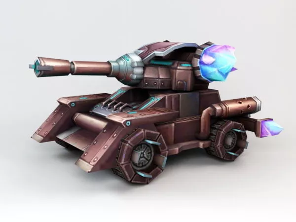 Animated Anime Tank Rig 3d model Animated Anime Tank Rig 3d model