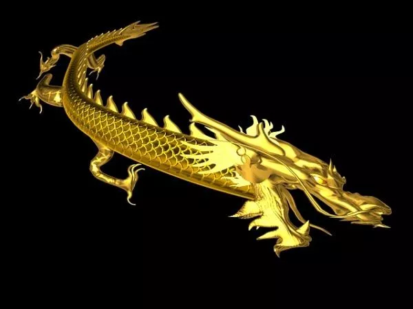 Blue Western Dragon 3d model