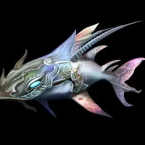 Animated Fish Monster Cartoon 3d model