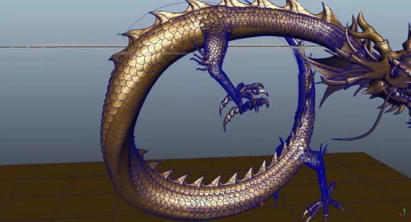 Lion Dragon On Pillar 3d model
