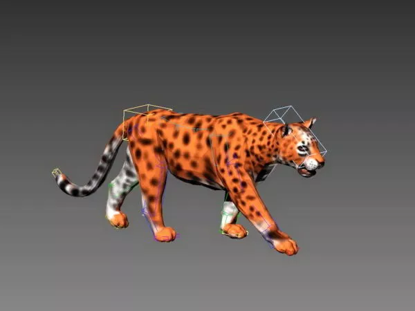 Animated Golden Leopard 3d model Animated Golden Leopard 3d model