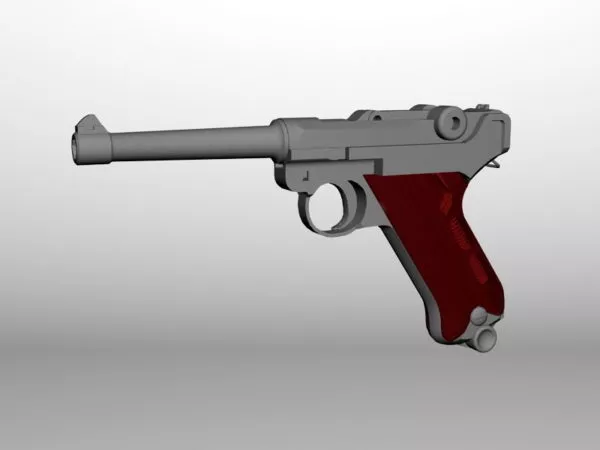 Animated Luger Pistol 3d model Animated Luger Pistol 3d model