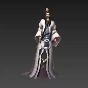Animated Taoist Priest Character 3d model