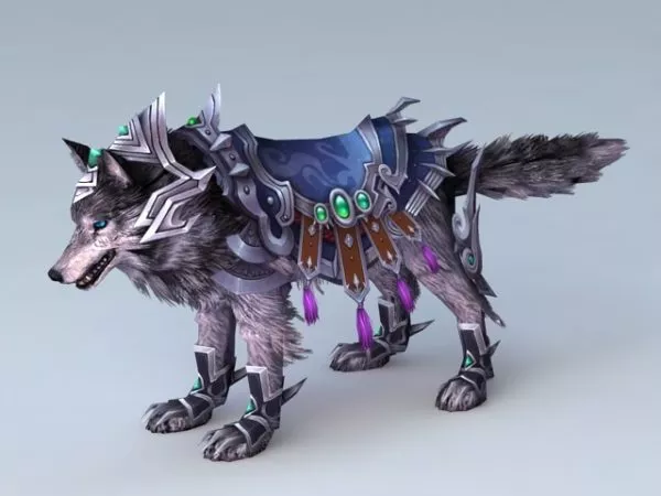 Animated Wolf Mount 3d model Animated Wolf Mount 3d model
