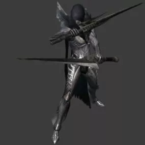 Animated Female Warrior Rigged 3d model