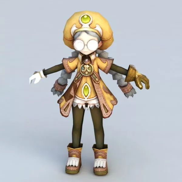 Anime Academic Girl 3d model Anime Academic Girl 3d model