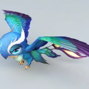 Anime Blue Bird 3d model