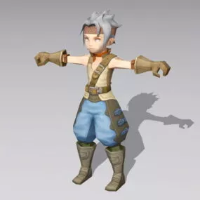 Anime Boy Warrior Rigged 3d model