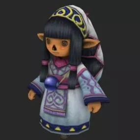 Anime Chibi Girl Character 3d model