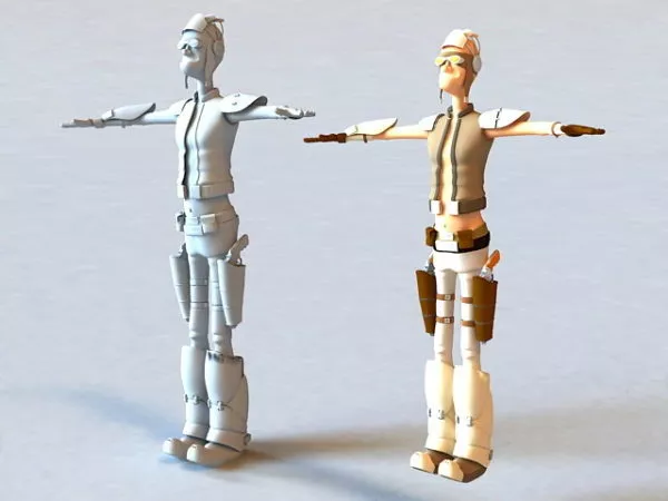 Low Poly Cowboy Character Rigged 3d model