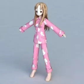 Anime Doll Girl 3d model