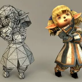 Anime Elf Dwarf Female 3d model