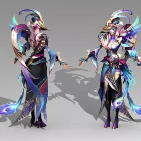 Anime Female Mage 3d model