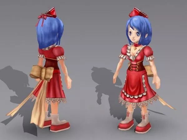 Anime Sword Fighter Female 3d model