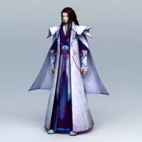 Anime Guy With Long Hair 3d model