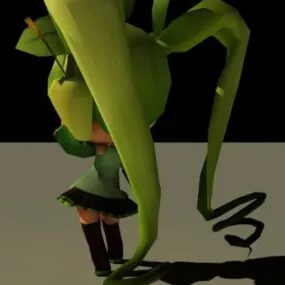 Anime Miku Chibi Character 3d model