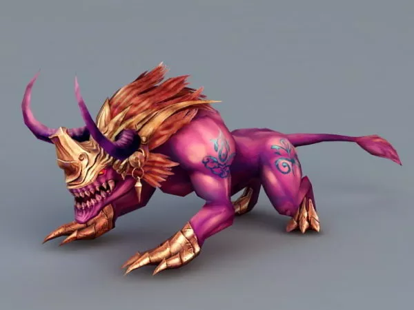 Anime Lion Monster 3d model Anime Lion Monster 3d model