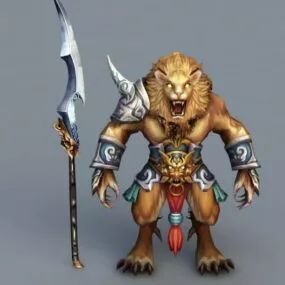 Anime Lion Warrior 3d model
