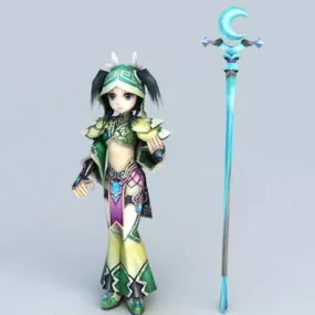Anime Mage Girl 3d model