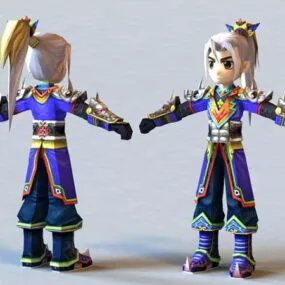 Anime Male Fighter 3d model
