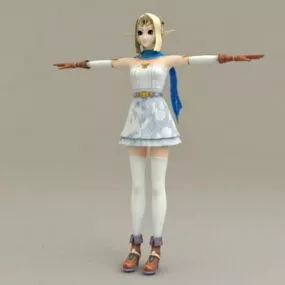 Anime Princess Girl 3d model