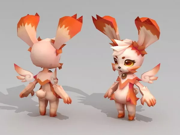 Rabbit Cartoon Rigged Character 3d model