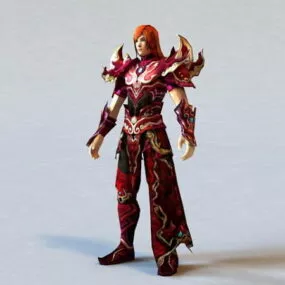 Anime Red Warrior 3d model