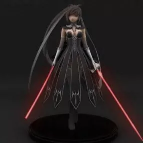 Anime Sword Girl Warrior 3d model