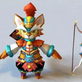 Anime Tiger Archer 3d model