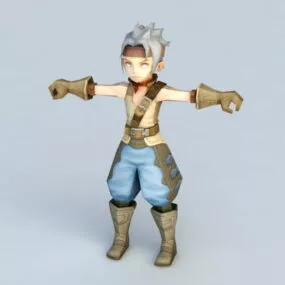Anime Warrior Boy Chibi 3d model