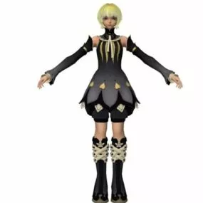 Anime Cute Girl Short Blonde Hair 3d model