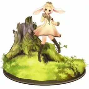 Anime Elf Girl Character 3d model