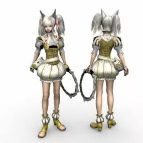 Anime Fighter Girl 3d model