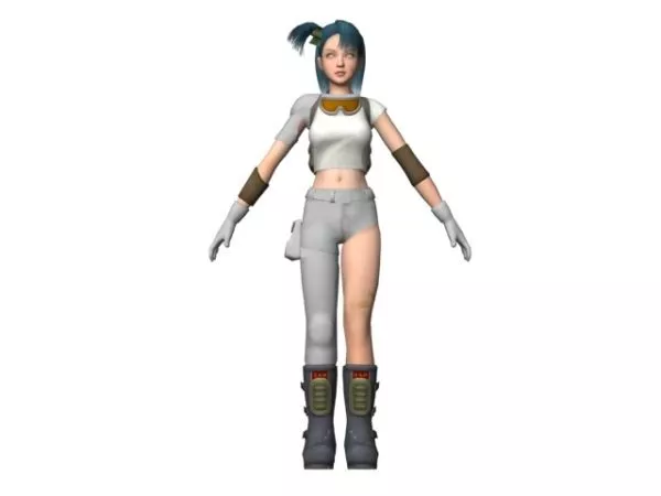 Maid Girl In Dress 3d model
