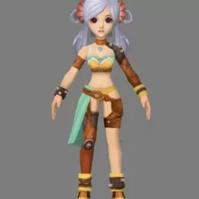 Anime Girl Fighter 3d model
