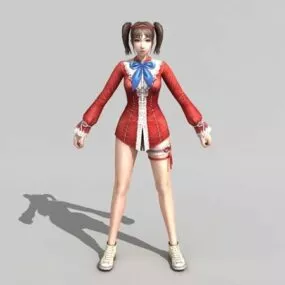 Anime Girl Fighter Rigged 3d model