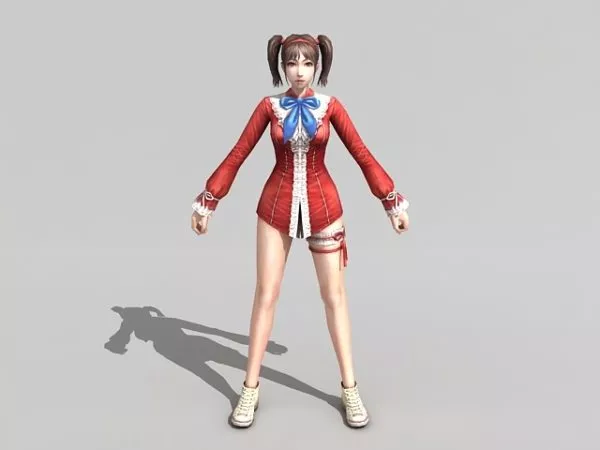 Anime Girl Fighter Rigged 3d model Anime Girl Fighter Rigged 3d model