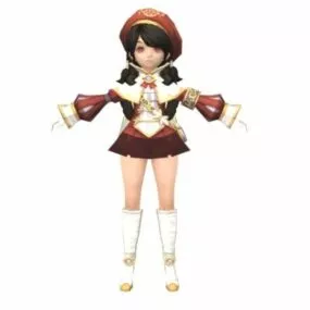 Anime Scholar Girl Character 3d model