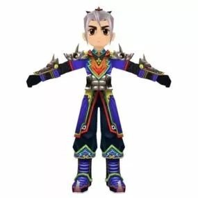 Anime Swordsman Male Character 3d model