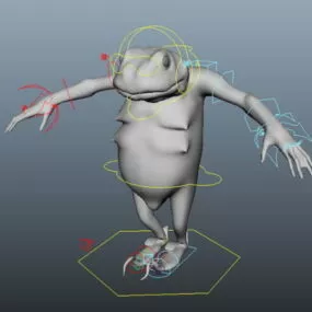 Anthropomorphic Frog Rig 3d model