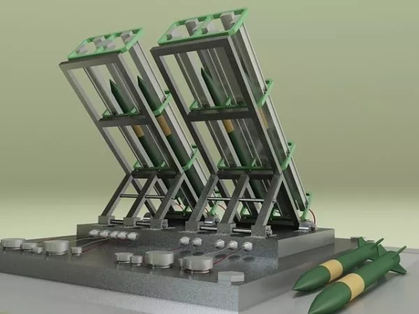 Anti-aircraft Missile Launcher Turret 3d model Anti-aircraft Missile Launcher Turret 3d model