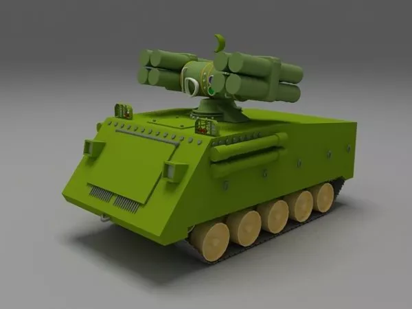 Colorful Cartoon Rocket 3d model