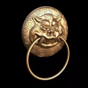 Antique Lion Door Knocker 3d model
