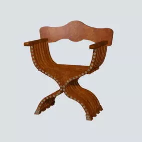 Antique Savonarola Chair 3d model