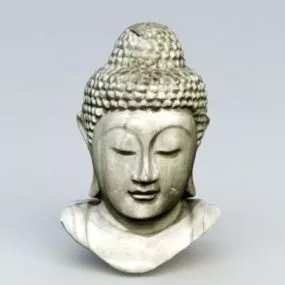 Antique Stone Buddha Head 3d model