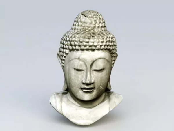 Gold Indian Buddha Statue 3d model