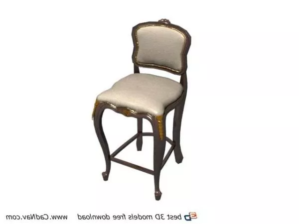 Furniture Antique Wooden Bar Stool 3d model Furniture Antique Wooden Bar Stool 3d model